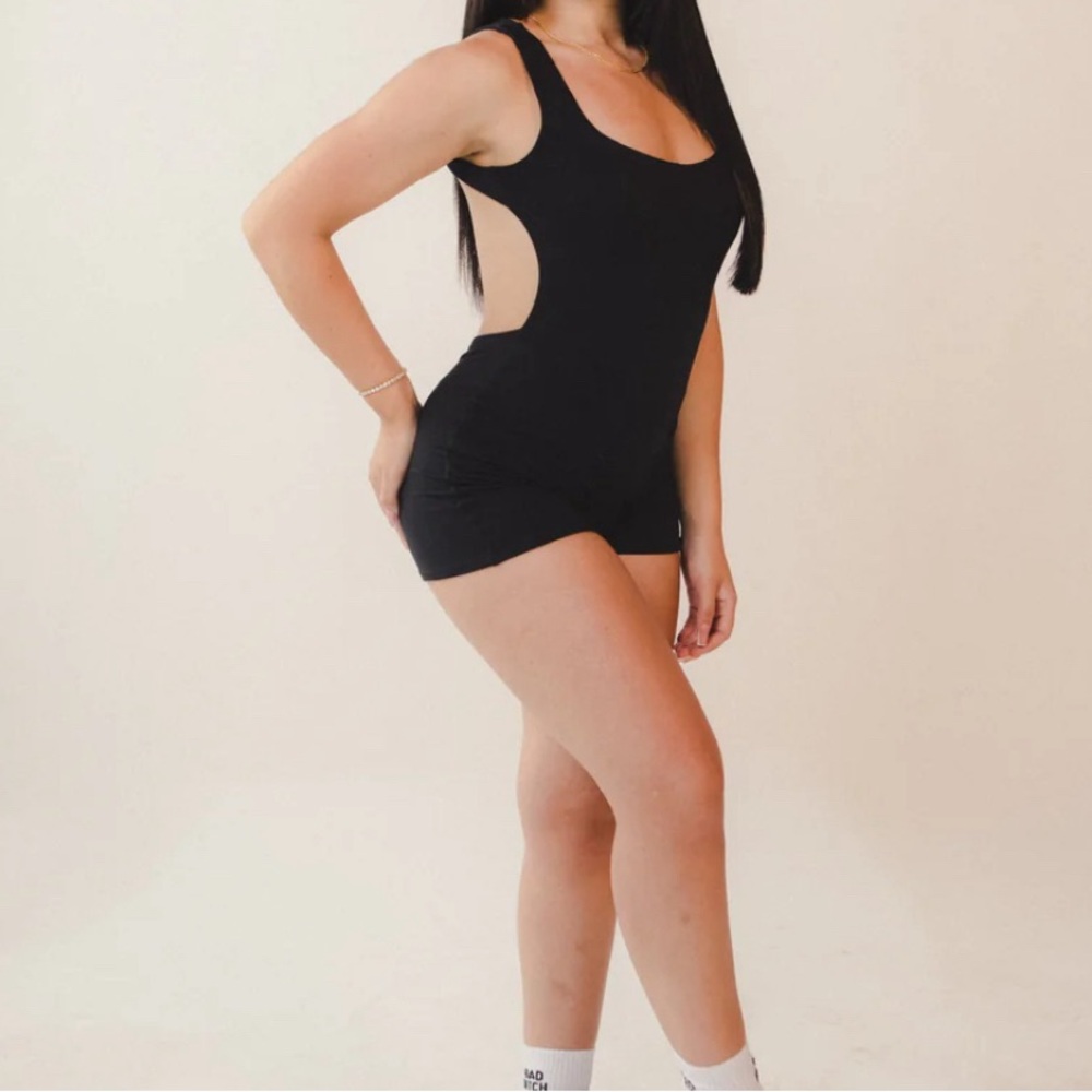Black Open Back Romper